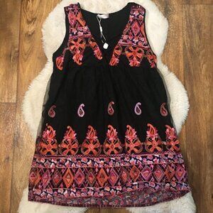 JJ s Fairyland Embroidered Tank Dress Tunic Women‎ s Medium